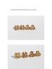 Four-Leaf Clover Zircon Stud Earrings - Versatile Japanese & Korean Style, Socialite Fashion, Hollow Flower Design, Silver Needle