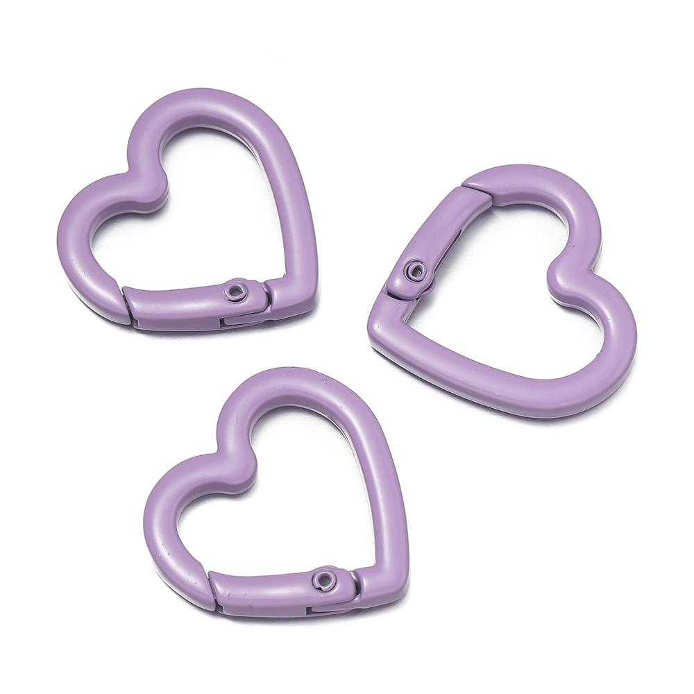 5pcs Metal Heart Spring Clasp Openable Love Shape Carabiner Keychain Clips Hook Dog Chain DIY Jewelry Buckles Connector