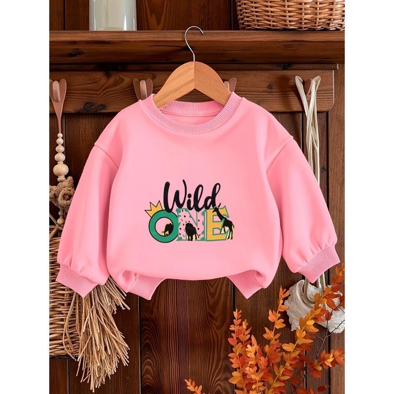 European Size Unique Stylish Print Pattern,Comfortable And Easy Spring And Autumn Lightweight Sweatshirt for Baby  with a Versatile Round Neck