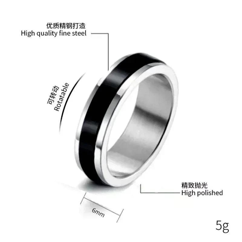 Anxiety Ring Fidget Spinner Rings for Women Stainless Steel Rings Fidgets Rotate Freely Anti Stress Accessories Men's Jewelry