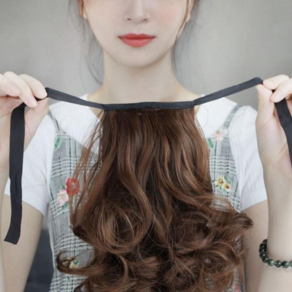 Synthetic Women Long Curly Hair Ponytail Wig With Tie Straps Diy Charming Stylish Hair Extensions Cosplay Themed Party 25-55cm