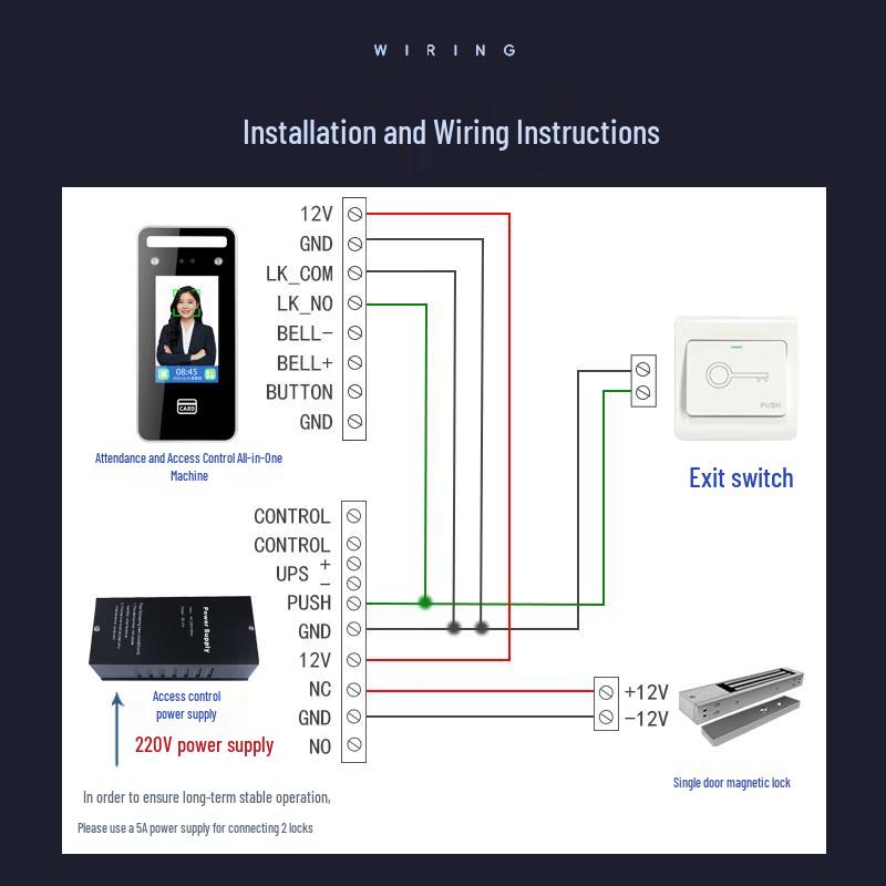Realand F101A Face Recognition Access Control System CN plug (adapter included)