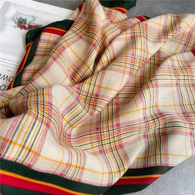 New cotton feel scarf linen spring and summer travel shawl autumn and winter scarf women's thin literary headscarf large size