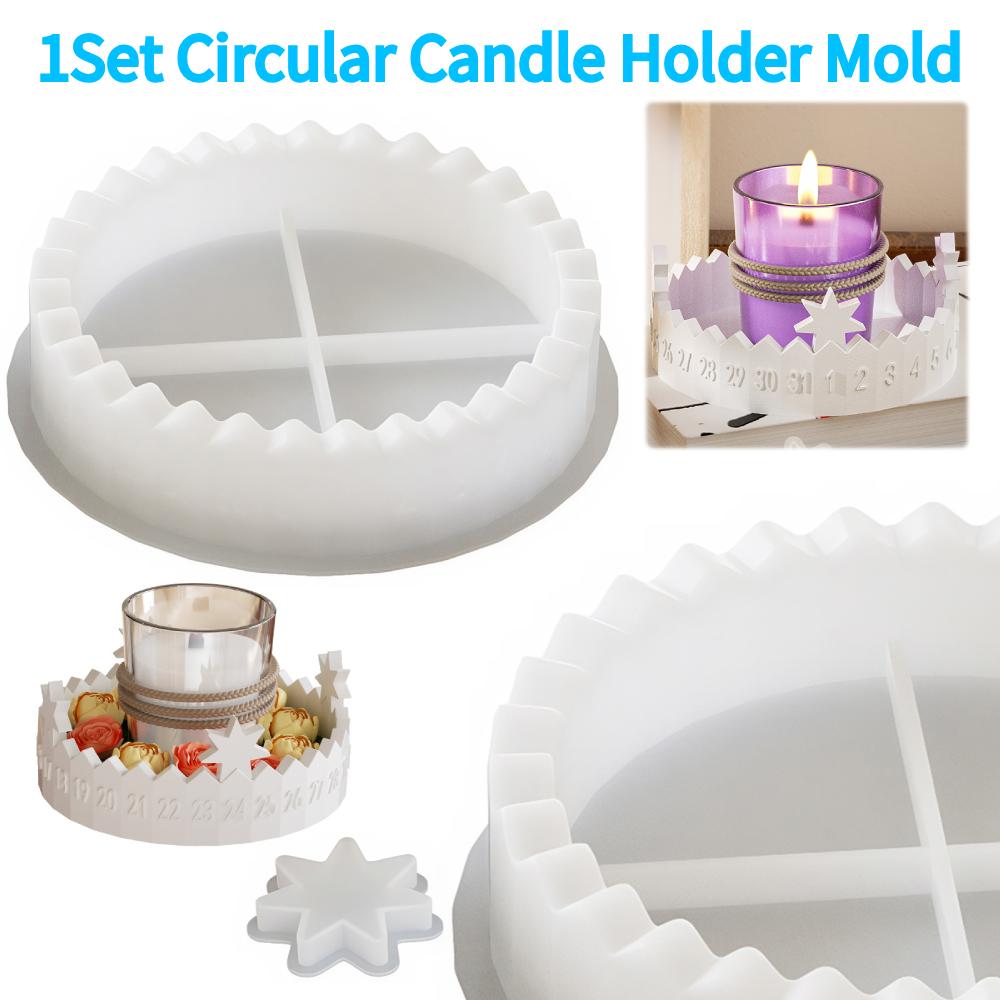 Silicone Advent Calendar Mold 1Set Resin Casting Mold Advent Countdown Tray Silicone Mold for DIY Crafts Table Centerpieces