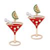 Amazon Cross-border E-commerce New Multi-color Goblet with Diamonds, Light Luxury and Versatile Earrings, Yiwu Jewelry Women