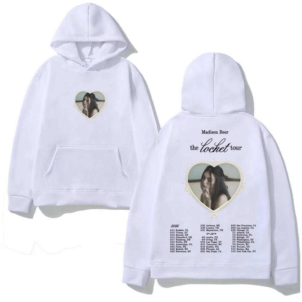 Madison Beer The Locket Tour 2026 Hooded Casual Fleece Sweatshirt Harajuku High Quality Autumn/Winter Comfortable Anime Hoodie Couple Matching Outfit