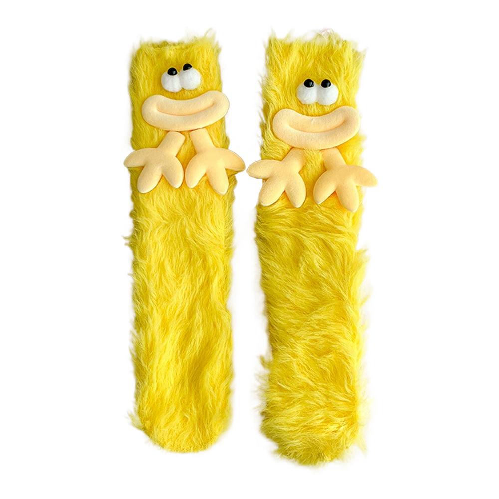 Chaussettes Peluche 3D Dessin Animé Mignonnes Chaudes Hiver Expression Drôle Chaussettes Thermiques Douces Confortables Design Décontracté Drôle pour Femmes & Hommes