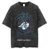 New American-style Retro Distressed Ghost in The Shell Short-sleeved T-shirt for Men Trendy for The High Street.