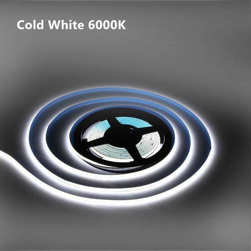 

5 мм узкая светодиодная лента COB DC24V для шкафа, светильника, алюминиевый профиль, гибкая лента, 320 светодиодов/м, линейное освещение для домашнего декора 0.5m