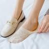 New Summer Women's Lace Boat Socks with Silicone Grip, Breathable Mesh Design and Invisible Finish.