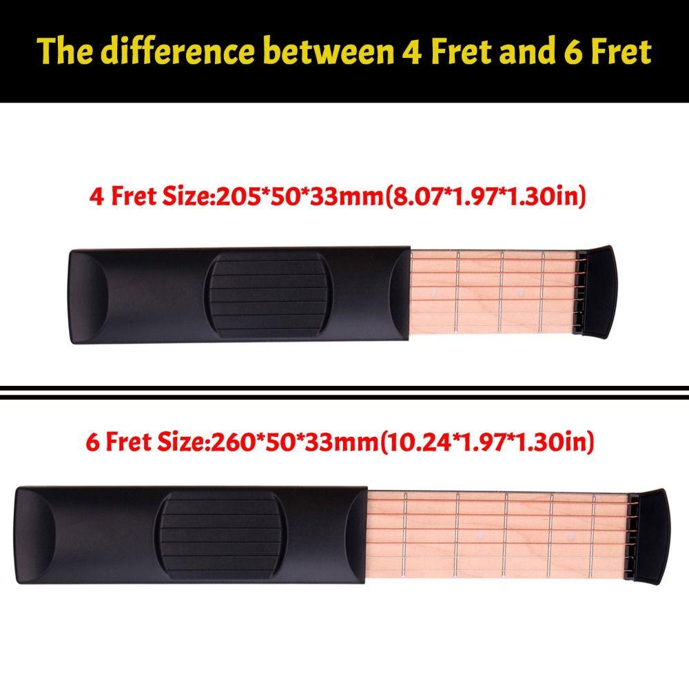 Portable Pocket Guitar 4/6 Fret Guitar Chord Trainer Finger Guitar Aid Tool  Beginners and Children