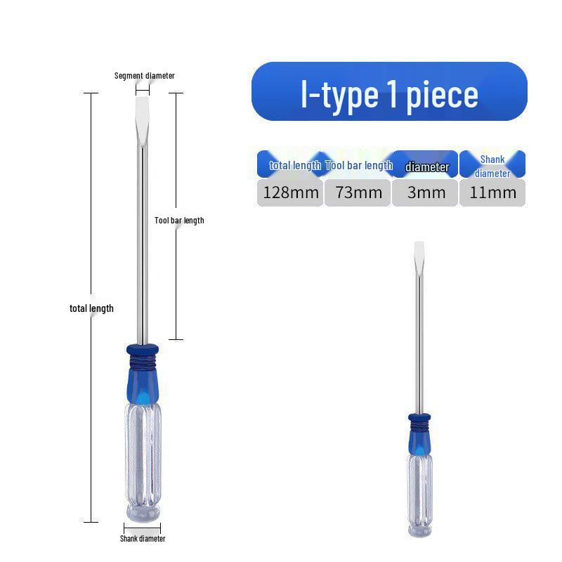 Small Phillips/Slotted Flathead Screwdriver with Transparent Handle for Computer Repair
