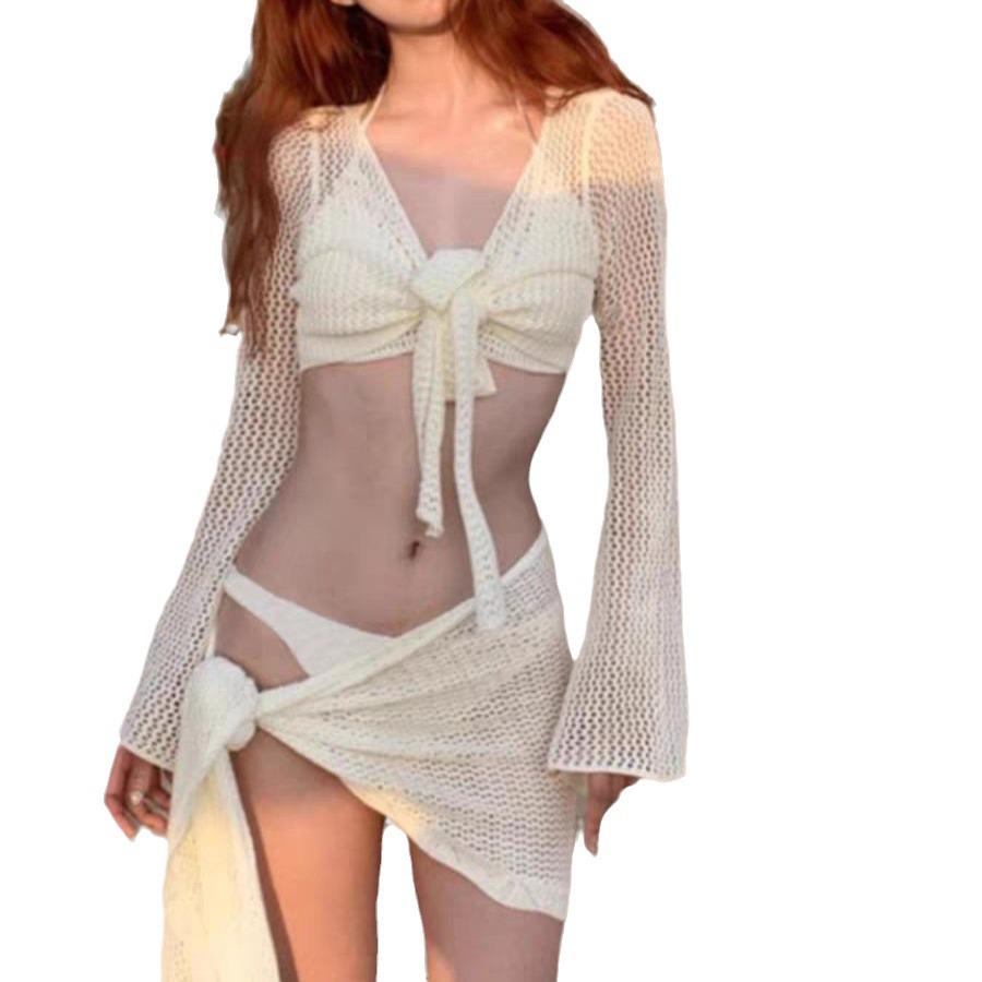 2024 High-End Sexy Čtyřdílné Dámské Bikiny Plavky Japonského a Korejského Vílího Stylu