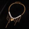 Heart-Shaped Pearl Tassel Retro Multi-Layer Clavicle Necklace