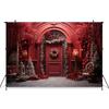 Mocsicka Christmas Red Door Background For Photography Xmas Tree Adult Kids Children Backdrop Banner Decoration Studio Photozone