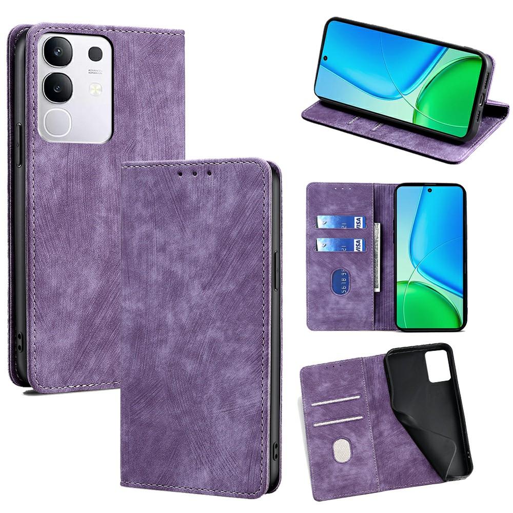 For Vivo Y29 4G Case RFID Blocking Wallet Leather Phone Cover