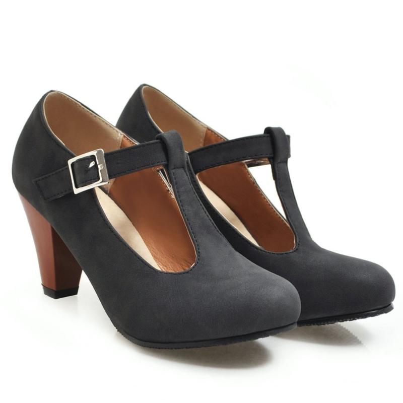 Dámské vysoké podpatky Mary Janes Módní boty s T-páskem Černé Šedé Červené Pletené Podpatkové Společenské Svatební Boty Dámské Nové 2025 Jaro