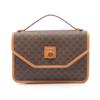 Used Macadam Handbag PVC Coated Canvas Leather Brown Used Women