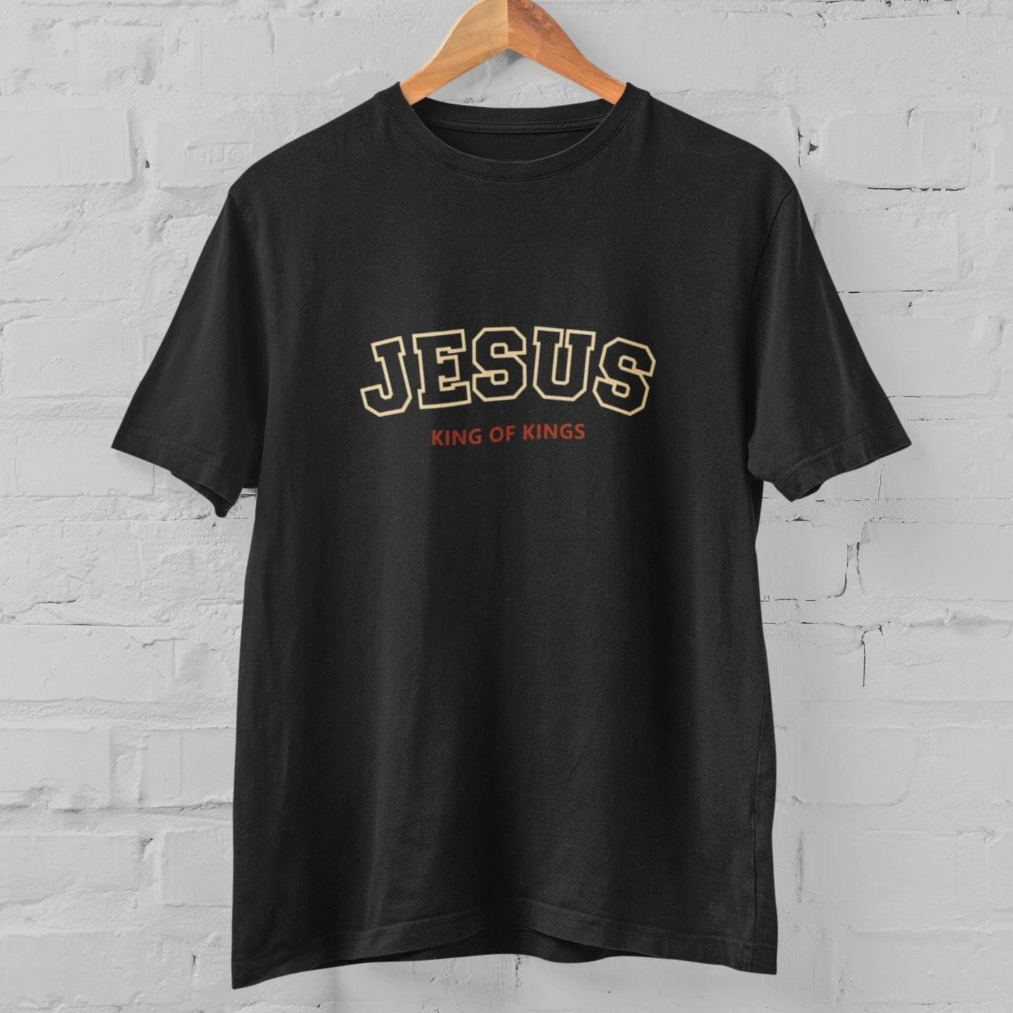 Jesus King of Kings T Shirt Christian Faith Tee Religious Gift Men Women Cotton XXXXL