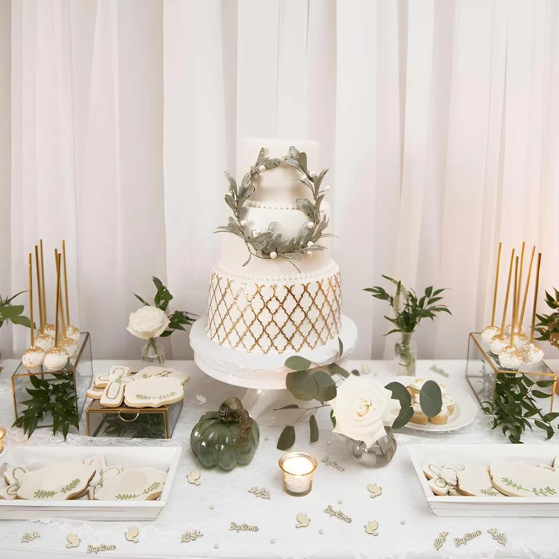 60pcs Baptism Confetti Wooden Pigeon Shape Sage Party Accessory Christening Communion Party Decoration Festive Table Decoration