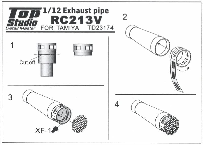 Top Studio Honda RC213V Auspuffrohr-Set Maßstab TD23174 1/12