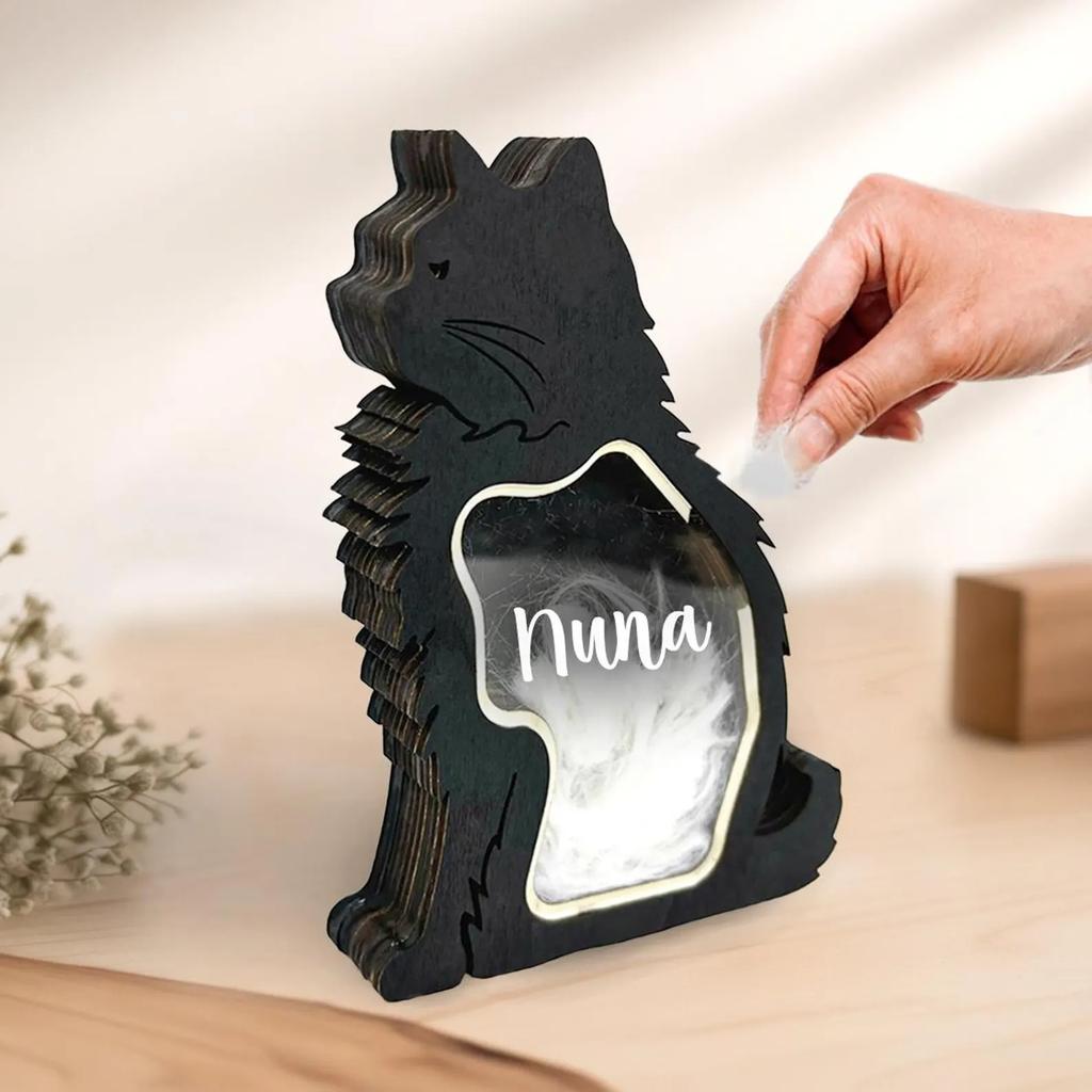 Creative wooden pet fur storage box decoration, creative puppy animal commemorative gift