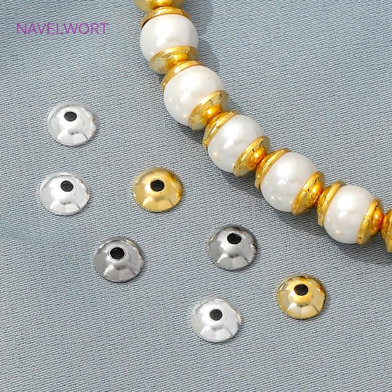 4mm/5mm 18K Gold Plated Brass Beads Caps Spacer Beads For Jewelry Making,Caps For Beads,Caps For Bracelet,DIY Jewelry Findings