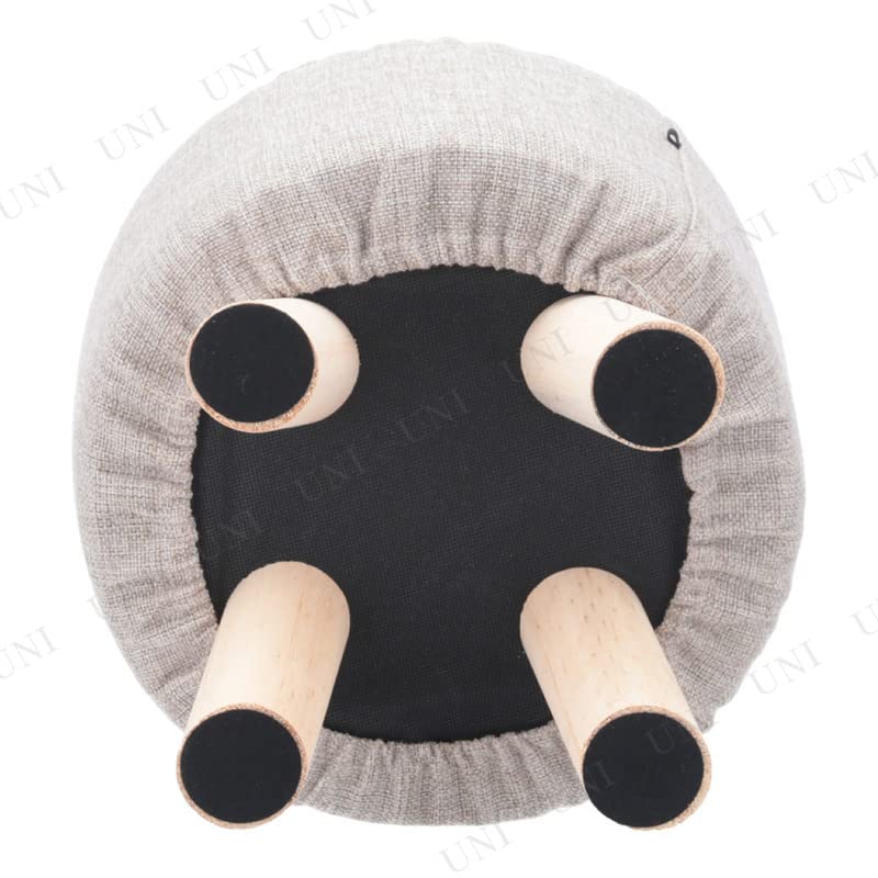 Fuji Boeki Fabric Stool, Round, Mini Size, Beige, 16440, 28cm Wide X 28cm Deep X 28cm High