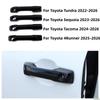For Toyota Tundra Sequoia Tacoma 4Runner Glossy Black Carbon Fiber Chrome Car Door Handle Cover Trim Styling Auto Accessories