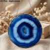 Panneau Mural Art Déco Plat en Aluminium, Motif Tranche d'Agate Bleue Vintage, Veinures Bleu Profond et Noir, Décoration Intérieure Islamique, Balcon de Jardin, Intérieur/Extérieur
