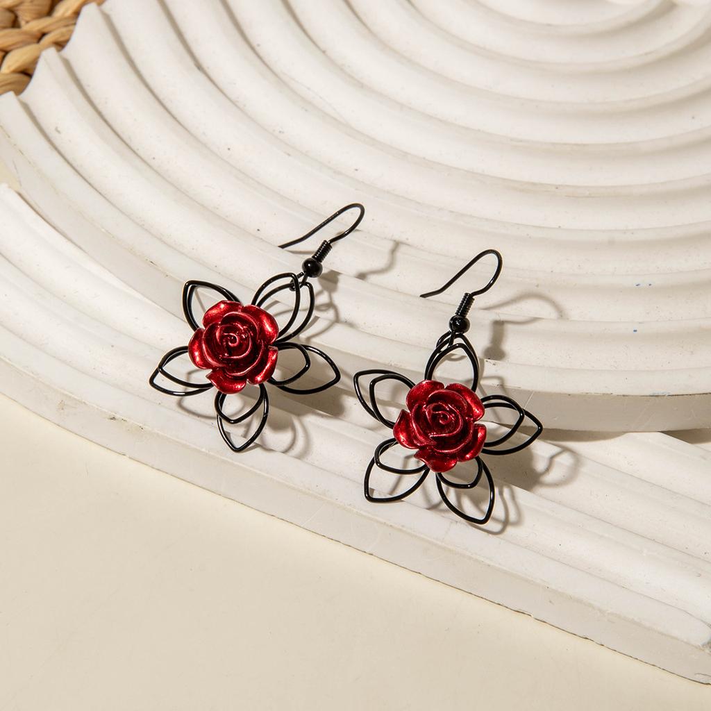 Accessories, Vintage Rose Flower Earrings, Stereo Personality Valentine's Day Earrings Earrings