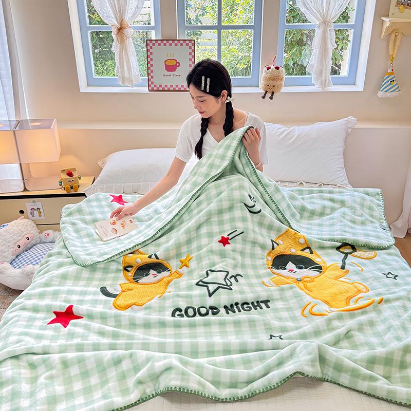A-Class Plush Penguin Velvet Blanket - Double-Sided, Thickened, Imitation Cashmere Throw for Dorms and Shawls