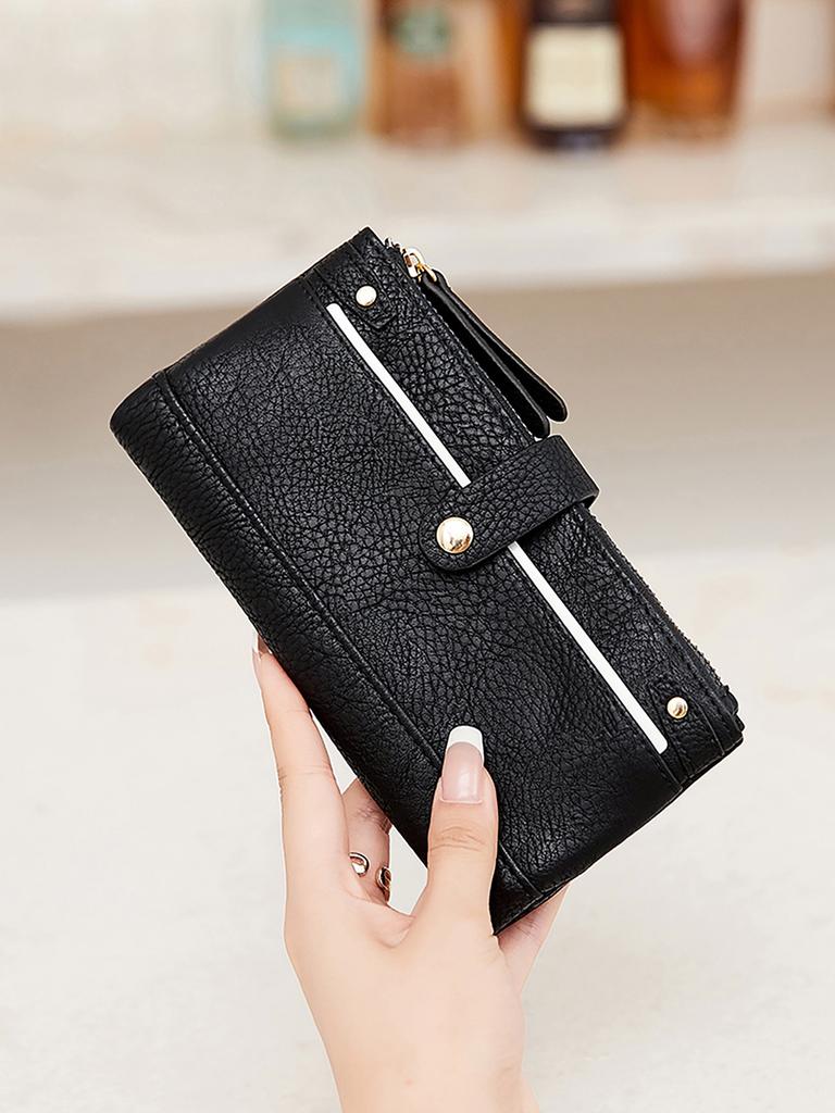 Portfel na karty kredytowe o dużej pojemności, funkcjonalny portfel z wieloma przegródkami na karty, zapinana na zamek kieszonka na monety i torebka kopertówka