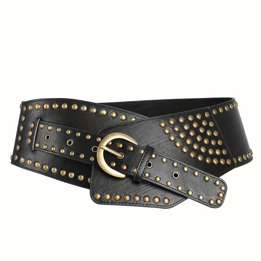 Retro Wide Belt Women'S Decoration With Coat Skirt Waist Seal Outside With Personalized Western Punk Style Belt