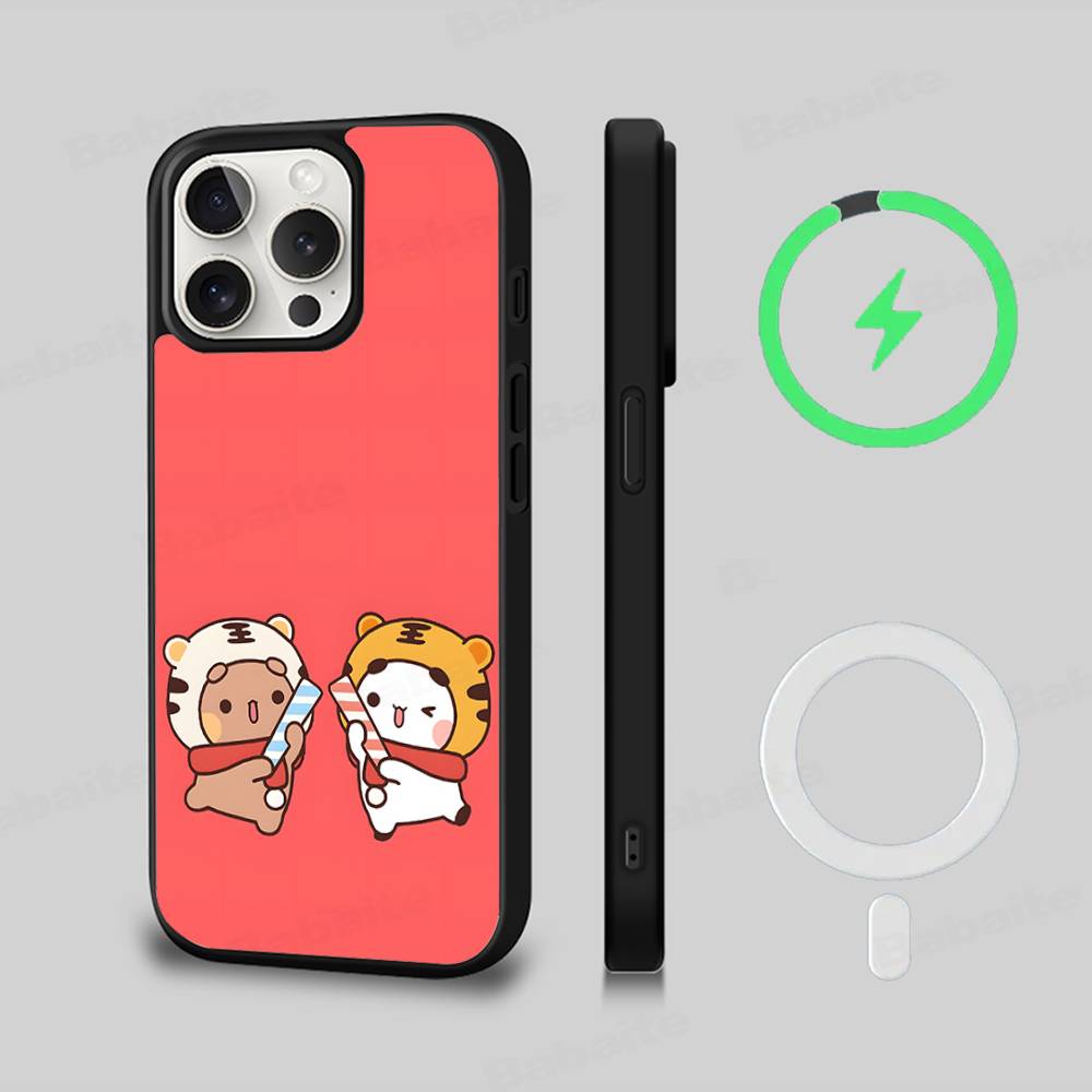 BUBU DUDU Cartoon Magnetic Matte Phone Case For IPhone 16 17 15 14 13 12 11 For Magsafe Wireless Charge Cover