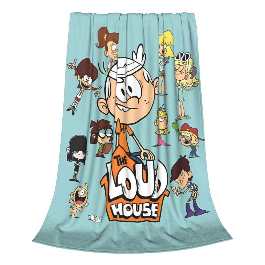 L-Loud Houses Familie Cartoon Decken Komödie Lincoln Loud Flauschig Großartig Warm Kuscheldecke für Tagesdecke Frühling Herbst Büro