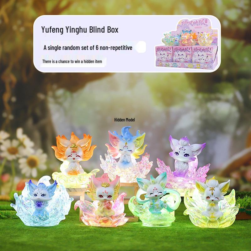 Nine-Tailed Fox Resin Blind Box: Chinese Style Desktop Ornament & Festival Gift