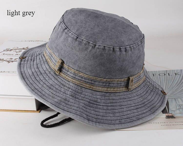 Spring and Summer Men's Bucket Hat Cotton Washed Foldable Shade Hats Casual Outdoor Camping Hat Hiking Hats