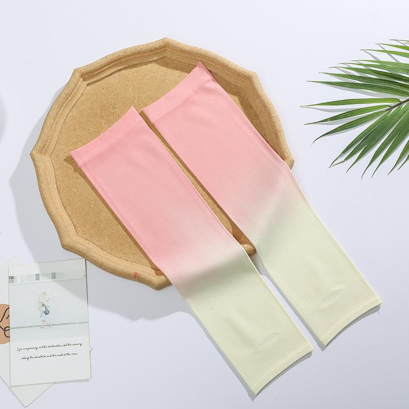 New Gradient Cool Arm Warmers For Women Girls Summer Soft Driving Sunscreen Long-Sleeved Outdoor Solid Color Riding Sleeves