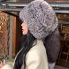 Fox Hair Bucket Hat Warm Ear Hat Winter Fur Thickened Lei Feng Hat Cute Tail Northeast Cold Basin Hat