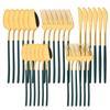 30Pcs/Set Stainless Steel Dinner Mirror Gold Dinnerware Set Knife Dessert Fork Spoon Cutlery Set Kitchen Flatware Silverware Set