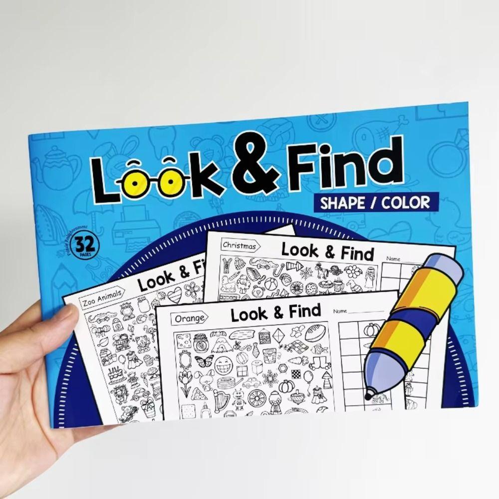 Focus and Attention Fun Coloring Book Handwriting Exercise Look & Find Game Book  Kids Toy