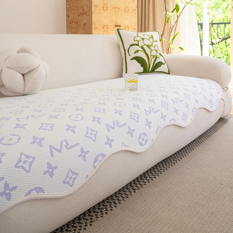 

2025 новый летний свежий и прохладный диванный чехол из ледяного шелка, специальной формы, нескользящий, для сиденья дивана, передовой чехол для сиденья, ткань 90*70cm