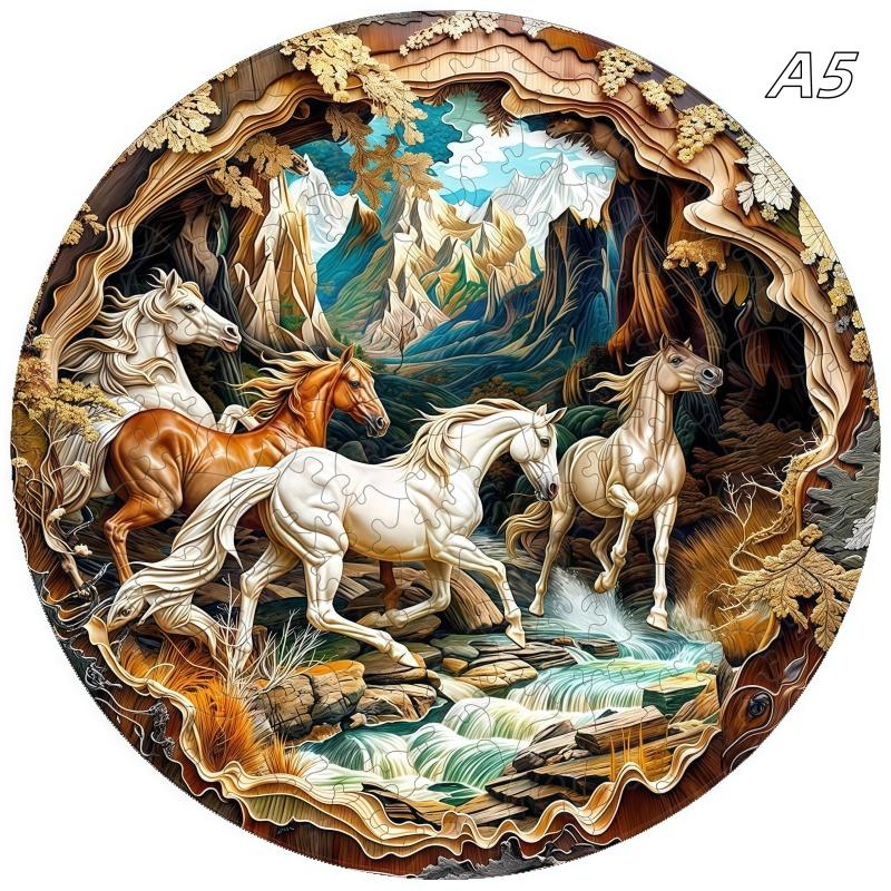 Non-Toxic Interactive 3D Cave Jurassic Animal Wooden Puzzle Game - Educational Toy For Kids And Adults - Ideal Birthday Gift Jigsaw Puzzle