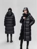 Black Gold Women's Long Goose Down Jacket 2025: Thick Winter Coat, Over-Knee, Unisex Couple Style.