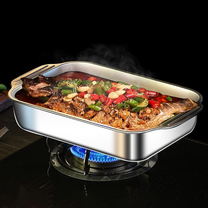 Multifunctional Stainless Steel Serving Tray Square Silver Food Platter Rusts Resistant Dishwasher Safe Dinner Tray