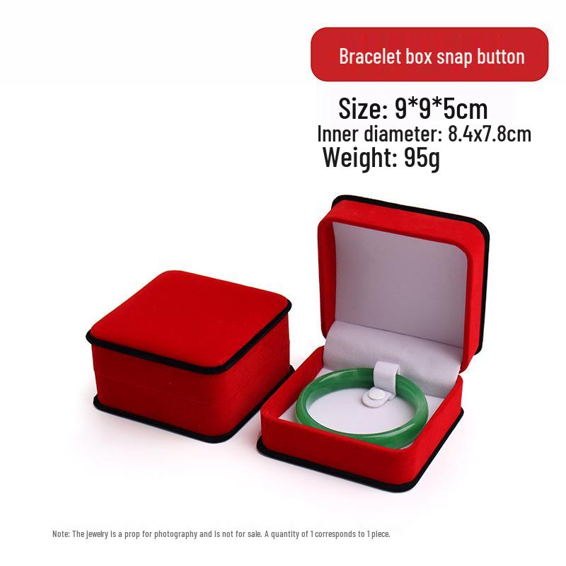 Roter Samt Schmuckschatulle Set: Ring, Anhänger, Armband, Halskette Aufbewahrungs- und Geschenkbox