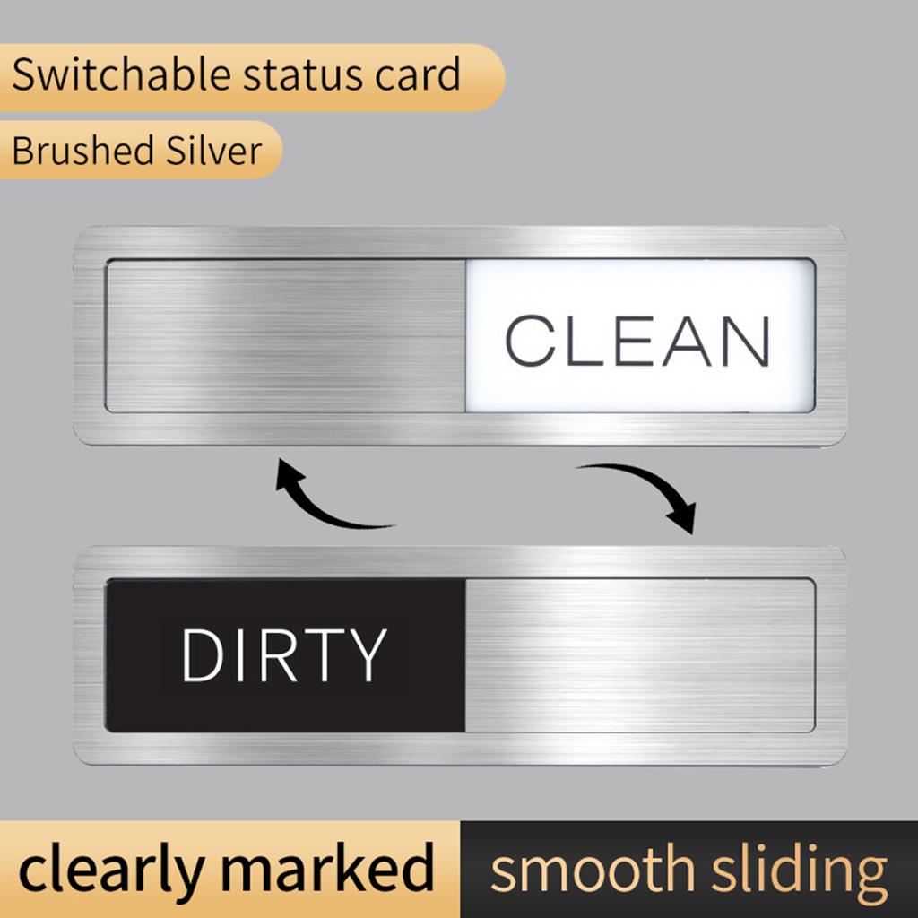 Dishwasher Magnet Sliding Sign Indicator for Clean and Dirty Status Dishwasher Door Attachment Durable and Easy To Use Sliding Design