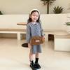 Stylish Korean Kids Mini Bag For Girls Vintage Canvas Tote Bag With Zipper Closure
