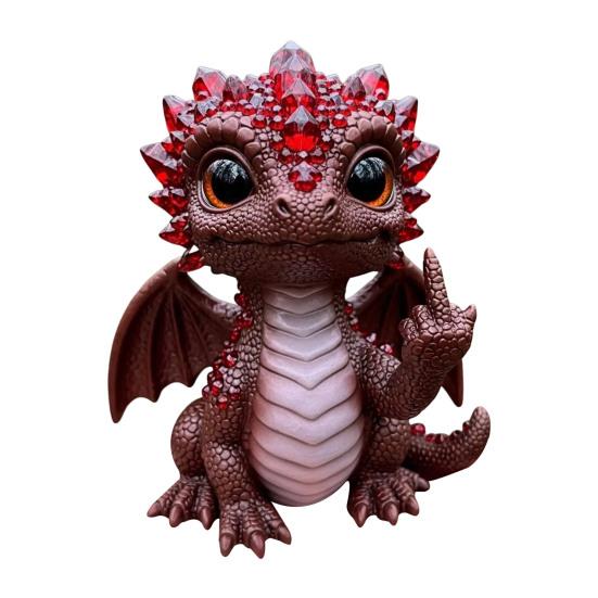 Baby Dragon Figurine Cheeky Dragon Statue Collectible Flip-off Baby Dragon